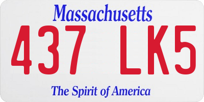 MA license plate 437LK5
