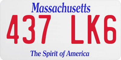 MA license plate 437LK6