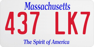 MA license plate 437LK7
