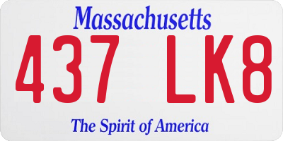 MA license plate 437LK8