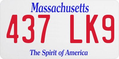 MA license plate 437LK9