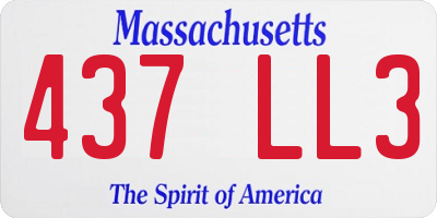MA license plate 437LL3