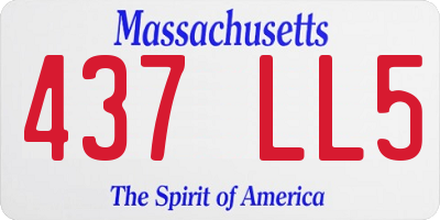 MA license plate 437LL5
