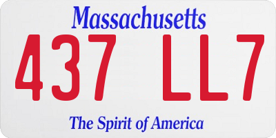 MA license plate 437LL7