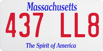 MA license plate 437LL8