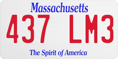 MA license plate 437LM3