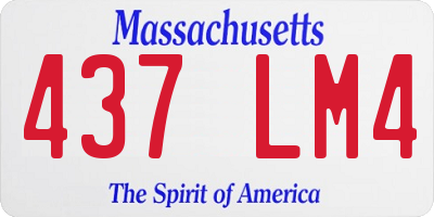 MA license plate 437LM4