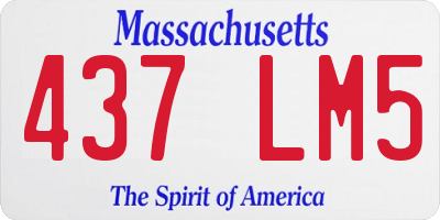 MA license plate 437LM5