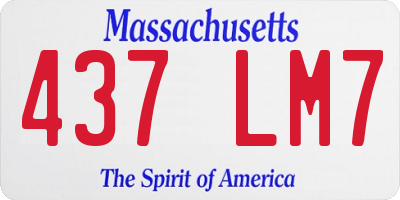 MA license plate 437LM7