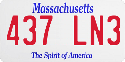 MA license plate 437LN3