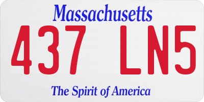 MA license plate 437LN5