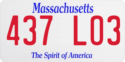 MA license plate 437LO3