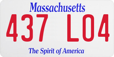 MA license plate 437LO4