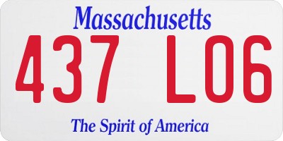 MA license plate 437LO6