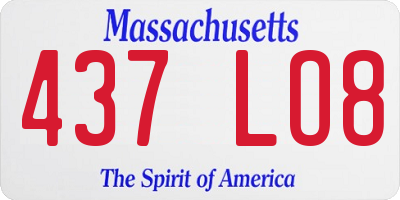 MA license plate 437LO8