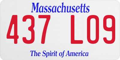MA license plate 437LO9