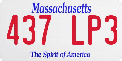 MA license plate 437LP3