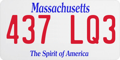 MA license plate 437LQ3