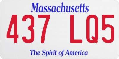 MA license plate 437LQ5
