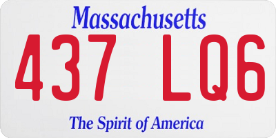 MA license plate 437LQ6