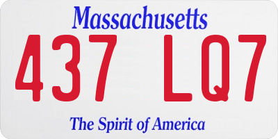 MA license plate 437LQ7