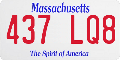 MA license plate 437LQ8