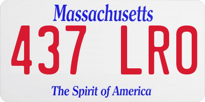MA license plate 437LR0