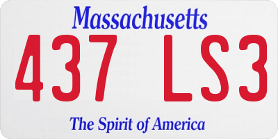 MA license plate 437LS3