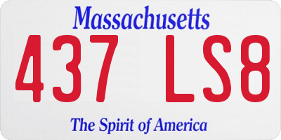 MA license plate 437LS8