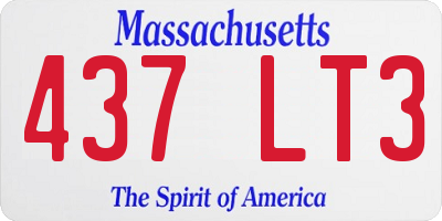 MA license plate 437LT3