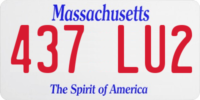 MA license plate 437LU2