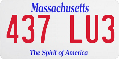 MA license plate 437LU3