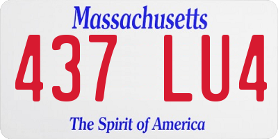 MA license plate 437LU4