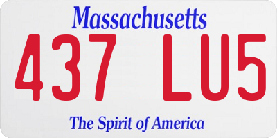 MA license plate 437LU5