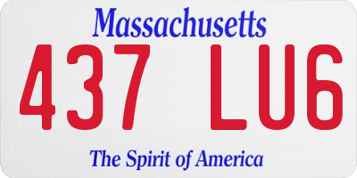 MA license plate 437LU6