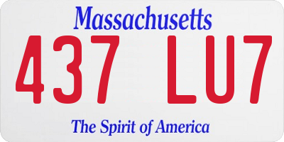 MA license plate 437LU7