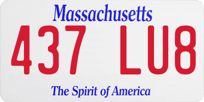 MA license plate 437LU8