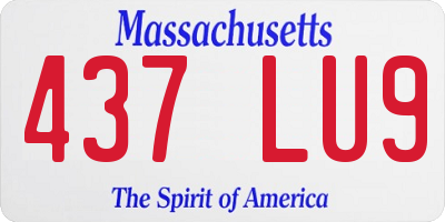 MA license plate 437LU9