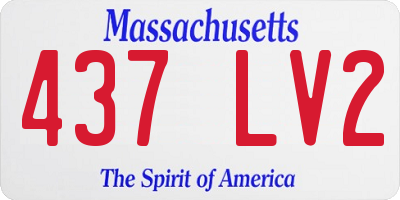 MA license plate 437LV2
