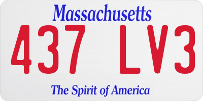 MA license plate 437LV3