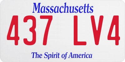 MA license plate 437LV4