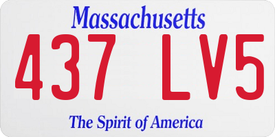 MA license plate 437LV5
