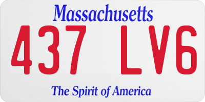 MA license plate 437LV6