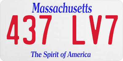 MA license plate 437LV7