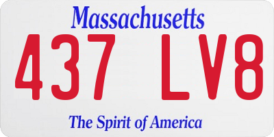 MA license plate 437LV8