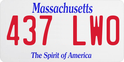MA license plate 437LW0