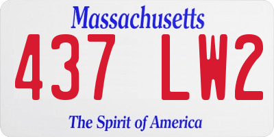 MA license plate 437LW2
