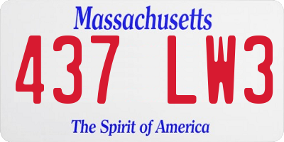 MA license plate 437LW3
