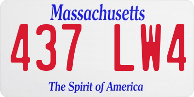 MA license plate 437LW4