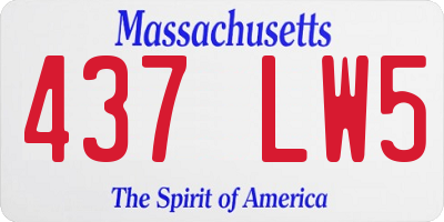 MA license plate 437LW5